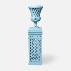 Adelaide Blue Lattice Urn & Pedestal