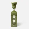 Adelaide Green Lattice Urn & Pedestal