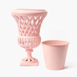 Adelaide Pink Lattice Urn & Pedestal