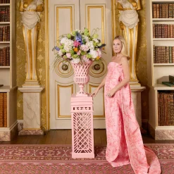 Adelaide Pink Lattice Urn & Pedestal