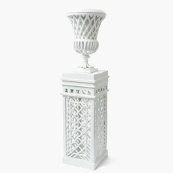 Adelaide White Lattice Urn & Pedestal