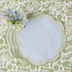 Alathea Blue & Green Linen Placemats (Set of 4)