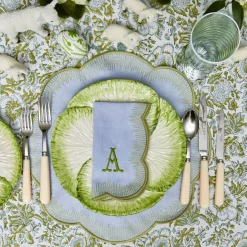 Alathea Blue & Green Linen Placemats (Set of 4)