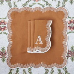 Alathea Caramel Linen Napkins (Set of 4)
