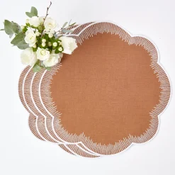 Alathea Caramel Linen Placemats & Napkins (Set of 4)