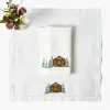 Alpine Chalet White Linen Napkins (Set of 4)