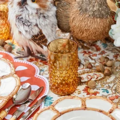 Amber Hobnail Glasses (Set of 6)