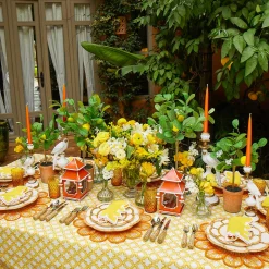 Amber Hobnail Glasses (Set of 6)