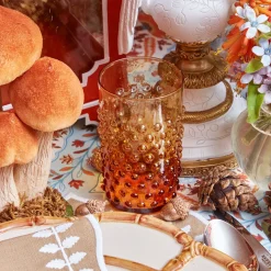Amber Hobnail Glasses (Set of 6)