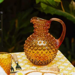 Amber Hobnail Jug