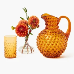 Amber Hobnail Jug