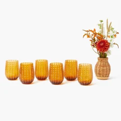 Amber Speckle Water Glasses (Set of 6)