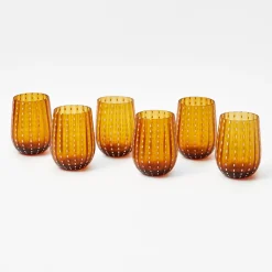 Amber Speckle Water Glasses (Set of 6)