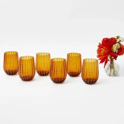 Amber Speckle Water Glasses (Set of 6)