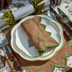 Angelina Chestnut & Green Napkins (Set of 4)