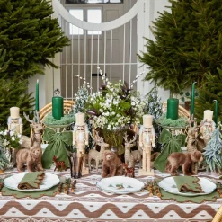 Angelina Forest Green & Brown Napkins (Set of 4)