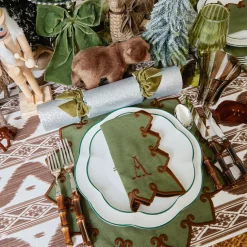 Angelina Forest Green & Brown Napkins (Set of 4)