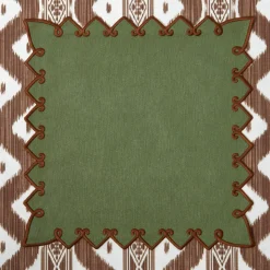 Angelina Forest Green & Brown Napkins (Set of 4)
