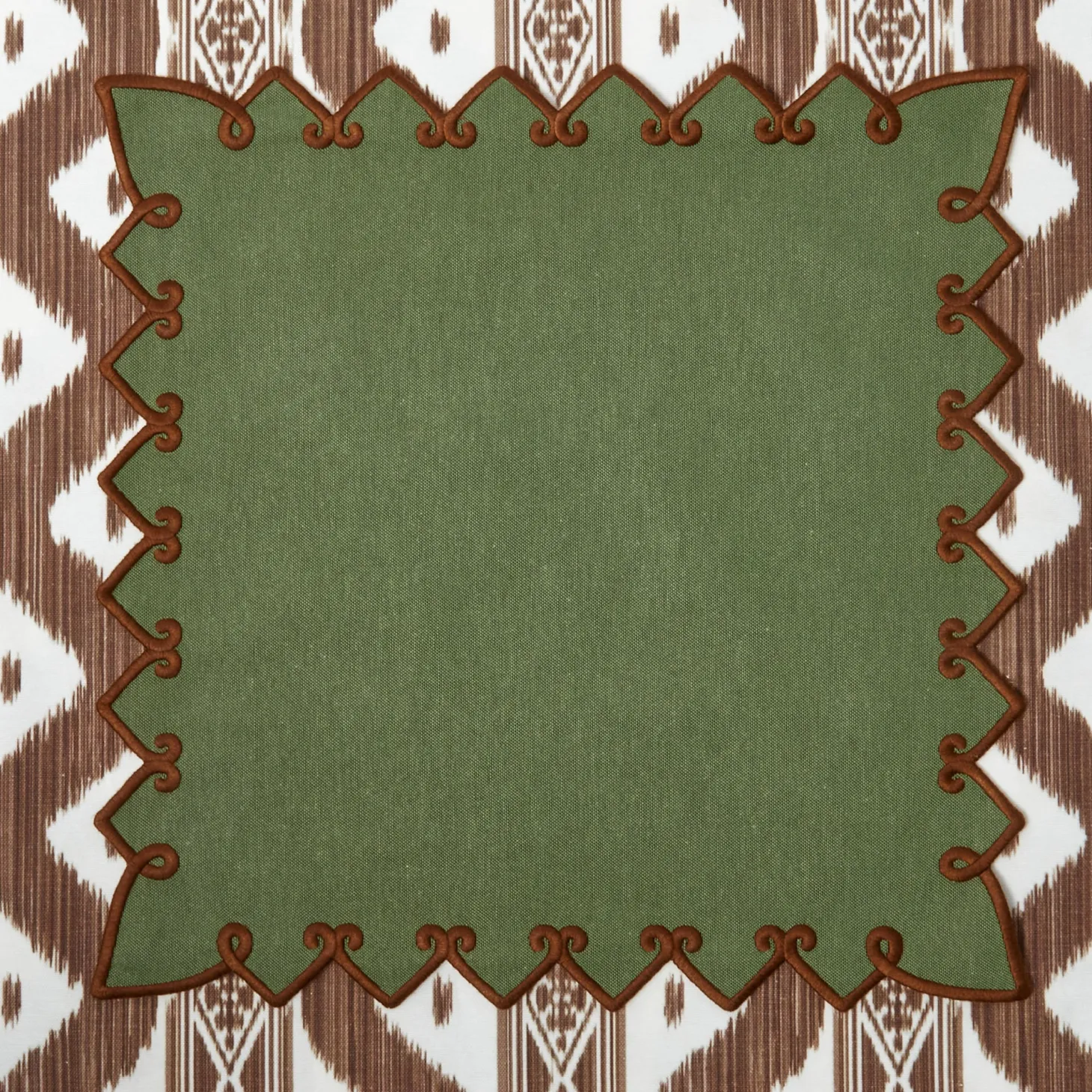 Angelina Forest Green & Brown Napkins (Set of 4)