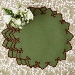 Angelina Forest Green & Brown Placemats (Set of 4)