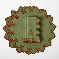 Angelina Forest Green & Brown Placemats (Set of 4)