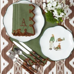 Angelina Forest Green & Brown Placemats (Set of 4)