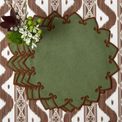 Angelina Forest Green & Brown Placemats (Set of 4)
