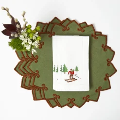 Angelina Forest Green & Brown Placemats (Set of 4)