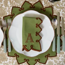 Angelina Forest Green & Brown Placemats (Set of 4)