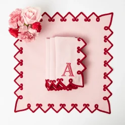 Angelina Pink & Red Napkins (Set of 4)