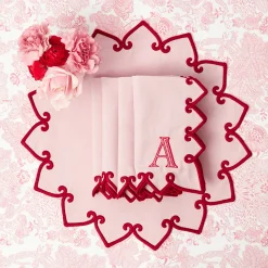 Angelina Pink & Red Napkins (Set of 4)
