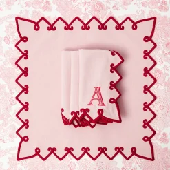 Angelina Pink & Red Napkins (Set of 4)