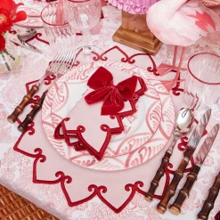 Angelina Pink & Red Placemats & Napkins (Set of 4)