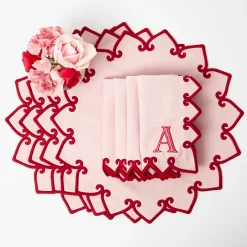 Angelina Pink & Red Placemats & Napkins (Set of 4)