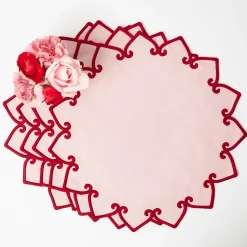 Angelina Pink & Red Placemats (Set of 4)