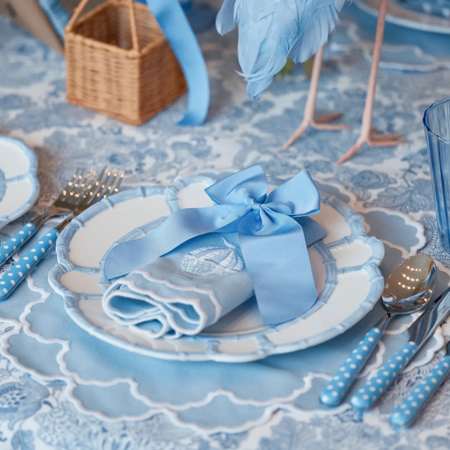 Angelique Blue Tablecloth