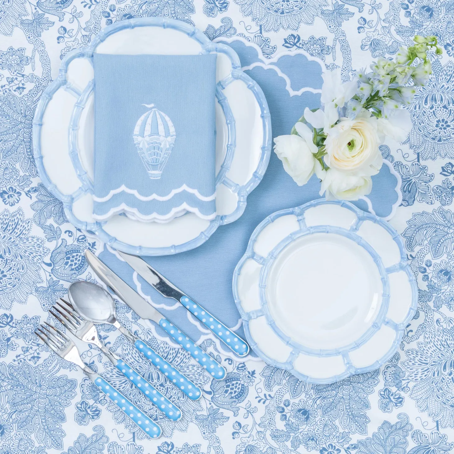 Angelique Blue Tablecloth