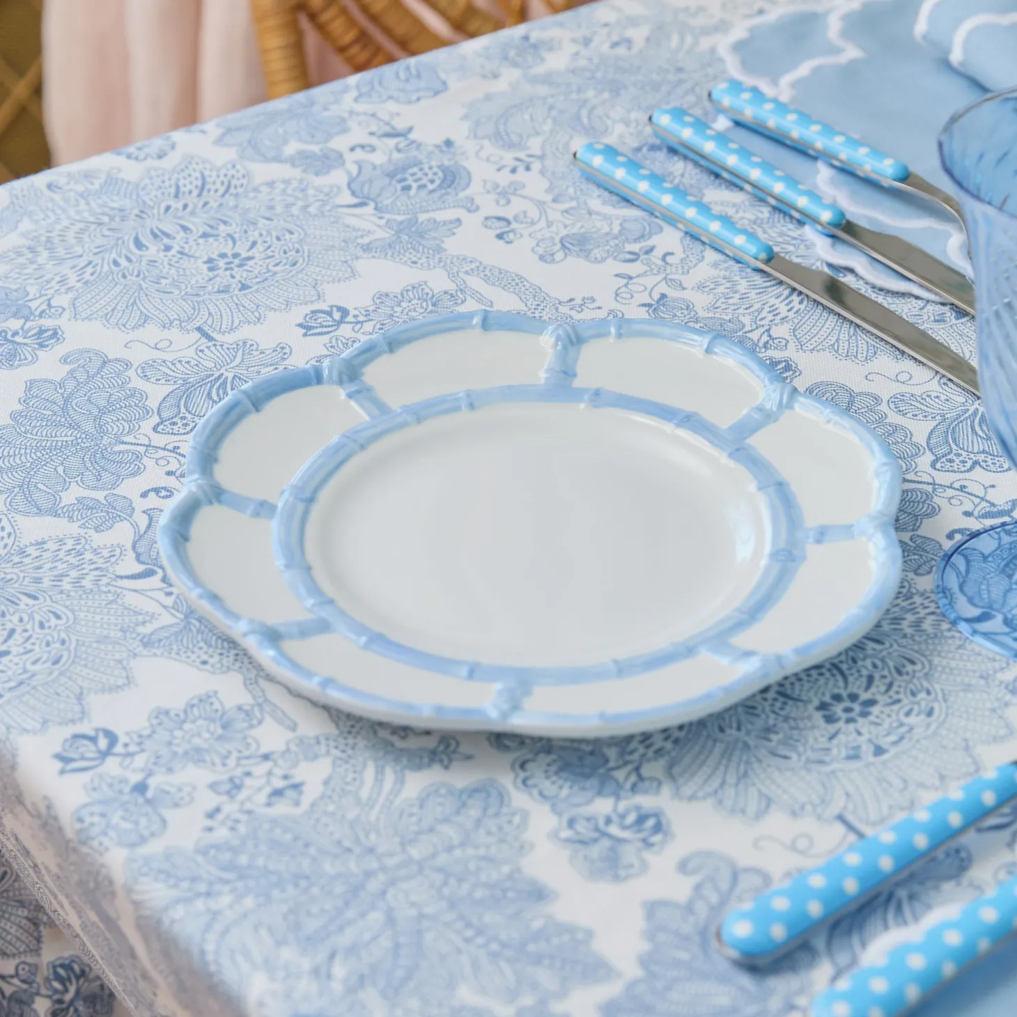 Angelique Blue Tablecloth