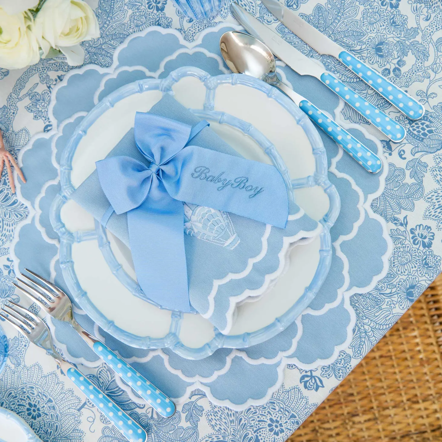 Angelique Blue Tablecloth
