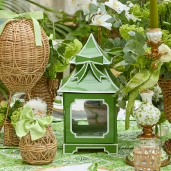 Apple Green Bow Pagoda Lantern
