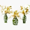 Apple Green Hand Painted Tole Bud Vases (Set of 3)