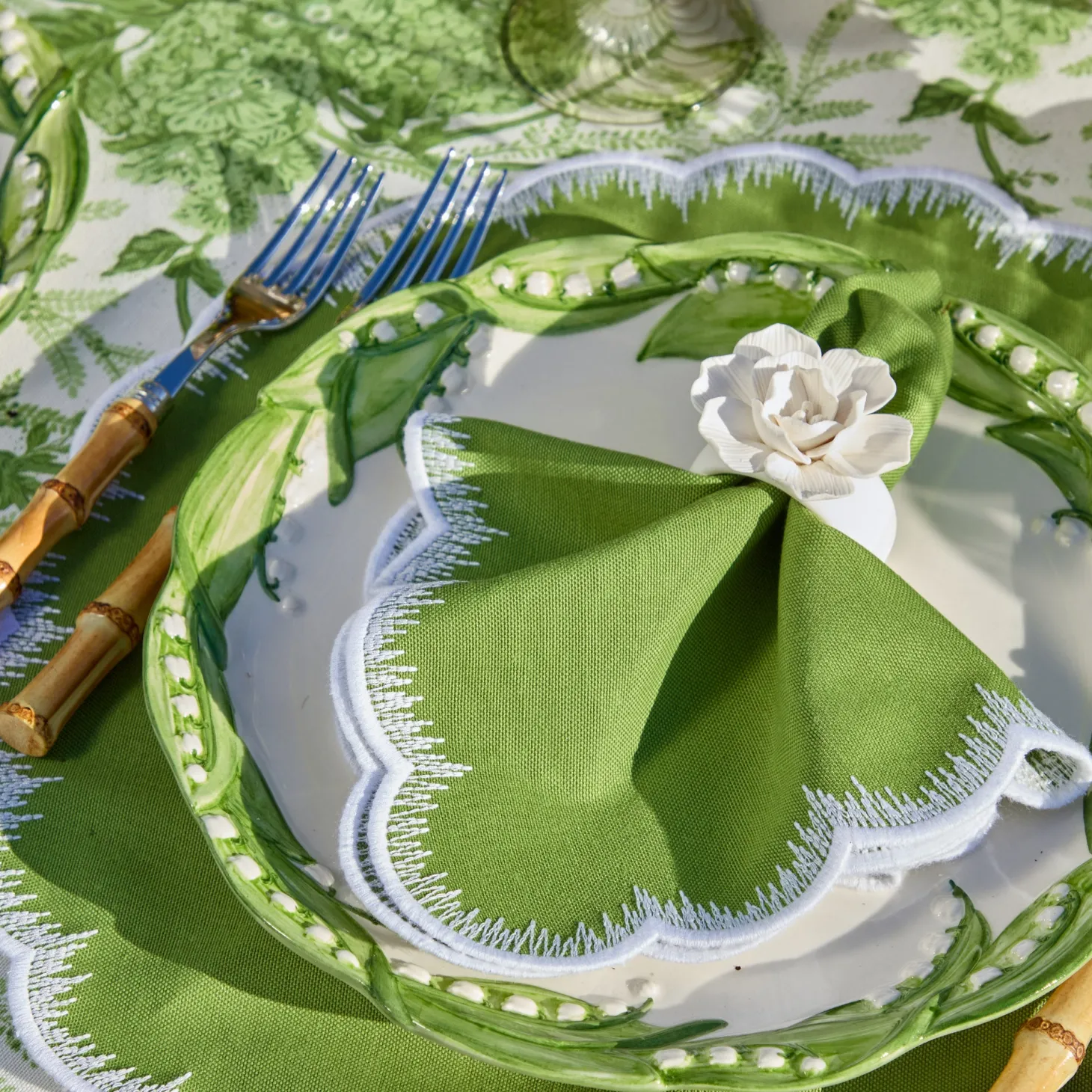 Apple Green Isabella Napkins (Set of 4)