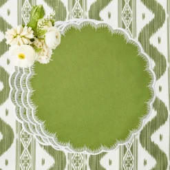 Apple Green Isabella Round Placemats (Set of 4)