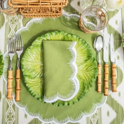 Apple Green Isabella Round Placemats & Napkins (Set of 4)