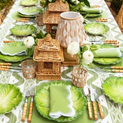 Apple Green Isabella Round Placemats & Napkins (Set of 4)