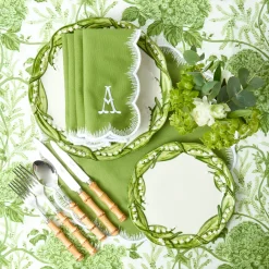 Apple Green Isabella Round Placemats & Napkins (Set of 4)