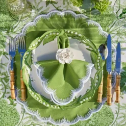 Apple Green Isabella Round Placemats & Napkins (Set of 4)