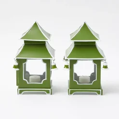 Apple Green Mini Pagoda Lantern (Pair)