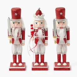 Assorted Red Glitter Nutcracker Trio