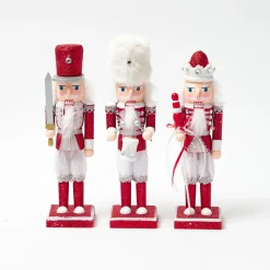 Assorted Red Glitter Nutcracker Trio